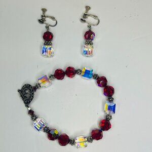 925 Sterling Silver Bracelet and Earring Set